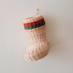 Accesorios de decoración navideña, medias navideñas de ratán, mejor precio, medias navideñas tejidas a mano, bota de Papá Noel - Product Image 3