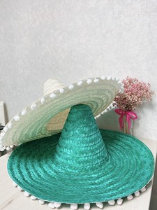 Chapeau Sombrero en Herbe Naturelle Rayé Brodé à la Main Style Vintage pour Sports, Ski, Cyclisme, Fête Mexicaine, Travail à la Ferme - Unisexe Adulte - Product Image 5