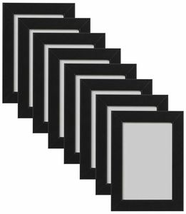 <b>Black</b> Rectangular Wood <b>Photo</b> <b>Frame</b> Set Minimalist Wall Display Durable Vertical Orientation - Product Image 1