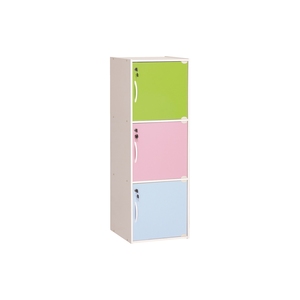 Meuble de rangement moderne à 3 niveaux avec porte verrouillable, organisateur à panneaux plats, mobilier minimaliste pour salon, école, hôpital - Product Image 1
