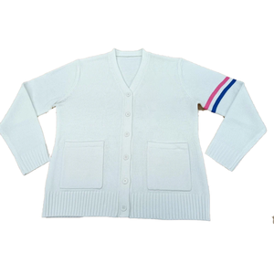 Cardigan en tricot uni à col en V et manches longues pour homme, style universitaire, coupe oversize, boutonné, pour tenue décontractée - Product Image 1