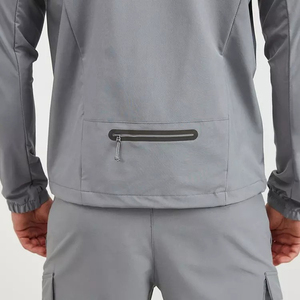 Lightweight Hooded Zip Front Waterproof Breathable Quick Dry Autumn Unisex <b>Running</b> <b>Jacket</b> - Product Image 5