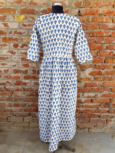 Vestido Indio 2026 de Algodón 100% Estampado a Mano, Cuello en V, Manga Larga, Túnica Casual y Vestido Largo a Precio de Fábrica - Product Image 6
