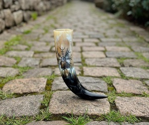 Corne à boire viking de qualité supérieure, authentique corne de bœuf, de vache et de buffle, cornes à boire vikings médiévales - Product Image 4