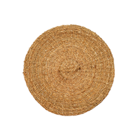 Panier à linge rond en jonc de mer naturel tressé à la main, écologique, avec couvercle amovible et doublure intérieure en tissu, pour le rangement du linge