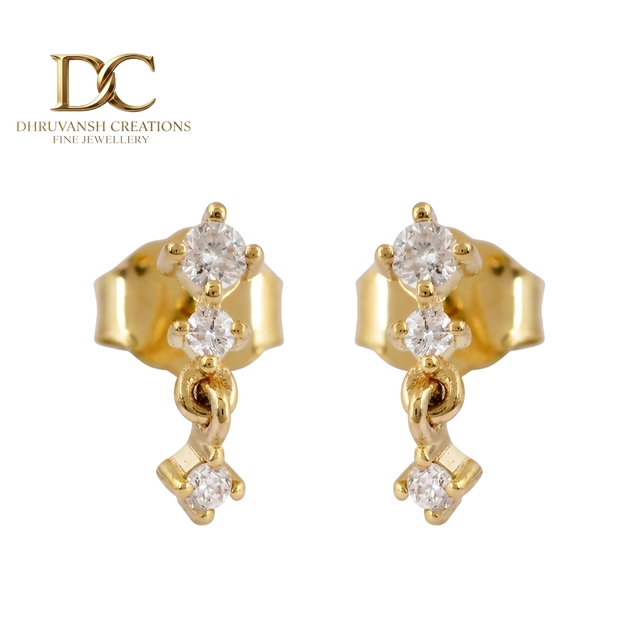 Latest Elegant Design 14KT Solid Gold Lab Grown Diamond Stud Earrings IGI Certified Brilliant Cut Luxury Women's Fine Jewelry