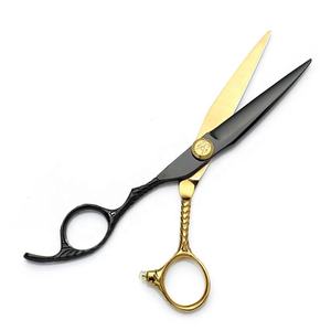 Tijeras de Entresacar para Barbería en Negro y Dorado, Acero Inoxidable Alemán, Ecológicas y Reutilizables, Certificadas CE e ISO - Product Image 2