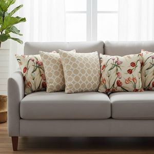 Juego de Fundas de Almohada Acolchadas con Diseño de Diamantes y Flores Botánicas de SOGA, 5 Piezas, Elegantes Fundas para Almohadas de Sofá y Cama para Sala de Estar - Product Image 3