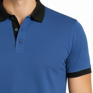Polo homme bleu royal best-seller, col contrastant noir, coupe slim, manches courtes, décontracté, pour le golf - Product Image 4