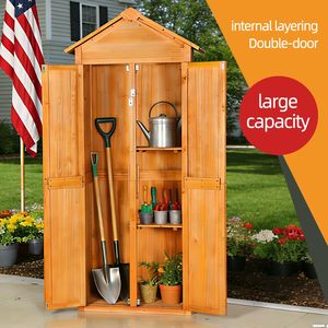 Armario de Almacenamiento para Jardín, Impermeable, de Madera, con Puertas con Cerradura, para Muebles de Patio y Jardín - Product Image 6