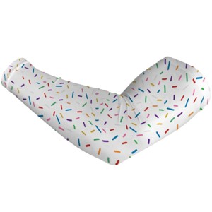 Manchons de cyclisme OEM blancs avec imprimé de paillettes colorées, protection anti-UV unisexe, taille adulte - Product Image 1