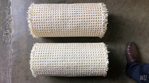 Premium Natural Rattan Webbing Bleached Open Cane Mesh Fabric Roll For Furniture Cane <b>Upcycling</b> And <b>Cabinets</b> - Product Image 3