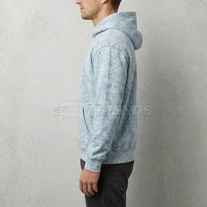 Sweat à capuche polaire respirant pour homme, coupe régulière, 450 GSM, délavé à l'acide et à la pierre, style streetwear, couleur unie, vintage, 100% coton, personnalisé pour l'hiver - Product Image 4