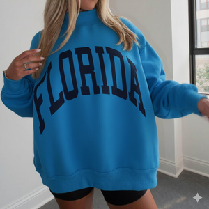Sudadera Extra Grande con Cuello Redondo y Logotipo Personalizado para Mujer, 100% Algodón, Hombros Caídos, Manga Larga Asimétrica, Estampado de Letras Moradas, Otoño - Product Image 3