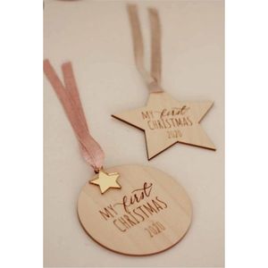 Étoiles de Noël en bois artisanales, ornements 3D découpés au laser, décorations rustiques pour arbre de Noël, fournitures de Noël - Product Image 2