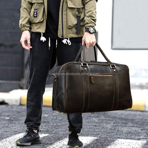 Bolsa de Viaje Plegable de Cuero Genuino con Cierre de Cremallera, Ligera, Impermeable, Almacenamiento, Logotipo Personalizado, Proveedor OEM al por Mayor - Product Image 6