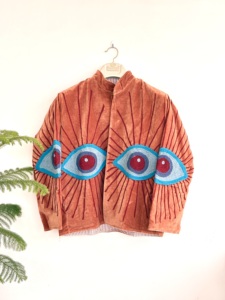 Hand Embroidered Eco-Friendly Velvet Short Bomber <b>Jacket</b> <b>Mandarin</b> <b>Collar</b> Full Sleeve Floral Pattern Vintage Autumn Women's Coat - Product Image 1