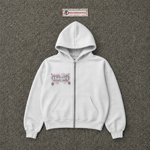 Silver Zip Up Hoodie Women Oversized <b>Heart</b> Graphic Rhinestone Streetwear Full Zipper Hooded <b>Sweatshirt</b> Casual Fashion Wear Sale - Product Image 5