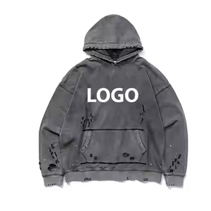 Sweat à capuche délavé pour homme, très demandé, 100 % coton, coupe longue, impression numérique de haute qualité pour la saison hivernale - Product Image 2