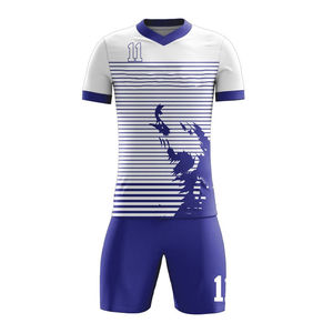 Maillot de football pour adultes 100 % polyester respirant, coupe courte, nom d'équipe personnalisé imprimé, ensemble France, découpe automatisée, transfert thermique - Product Image 3
