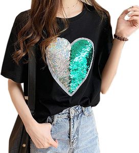 Breathable wind short sleeve <b>t</b>-<b>shirt</b> Korean version multi color casual diamond embellishment - Product Image 1
