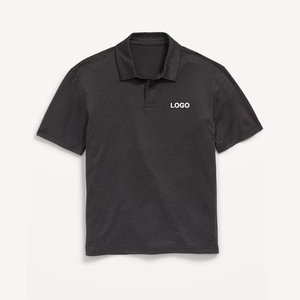 เสื้อโปโลนักเรียนผ้าฝ้ายสีดำพิมพ์โลโก้ตามสั่งสำหรับชุดนักเรียน - Product Image 1