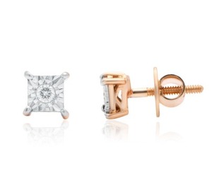 Pendientes de Diamantes CZ en Oro Rosa, Lujosos, Elegantes y Ligeros para Mujer, Talla Regular, Regalo para Fiestas, Joyería de Exportación - Product Image 6