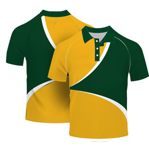 Chemises à manches courtes unies 100 % polyester pour hommes, brodées sur le devant, tricotées, respirantes, style streetwear personnalisé, pour le golf, vente en gros - Product Image 4