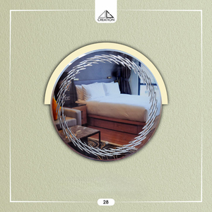 ดีไซน์ร่องวีสุดหรู พร้อมกระจกอะคริลิคติดผนังแบบ LED ตกแต่งด้วยลวดลายศิลปะ  พร้อมสวิตช์สัมผัส  รักษ์โลกและน้ำหนักเบา - Product Image 2