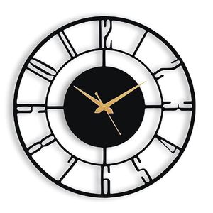 Modern Metal Wall <b>Clock</b> Decorative Round Wall <b>Clock</b> with Gold Hands for Living Room Bedroom Office Decor - Product Image 1