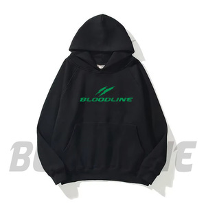 เสื้อฮู้ด BLOODLINE สีชมพู ยูนิเซ็กส์  โลโก้ด้านหน้า ผ้ากันยับ แห้งเร็ว ระบายอากาศได้ดี ผ้าฝ้ายฟลีซ 100% ทรงปกติ สไตล์ฮิปฮอป - Product Image 2
