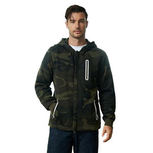 Sudadera con Capucha Camuflada para Hombre, Mezcla de Algodón y Poliéster, Diseño de Paneles Geométricos, Capucha con Cordón, Bolsillo Canguro, Estilo Distintivo - Product Image 5
