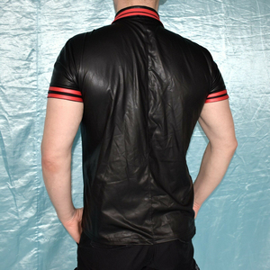 Camisas de Cuero Transpirables para Hombre, al por Mayor, OEM, 220g, con Logotipo Personalizado, Tallas Grandes, Tejidas, de Manga Corta - Product Image 4