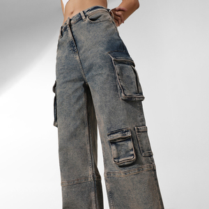 High Quality Autumn Streetwear <b>Overalls</b> Loose Fit High-Waisted Stretchy Canvas Eco-Friendly Breathable 100% Cotton Women's - Product Image 3