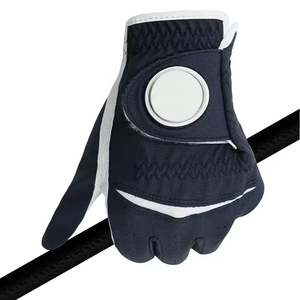 Gants de golf personnalisés de qualité supérieure en cuir véritable, à doigts entiers, unisexes, avec fermeture à boucle, taille plus - Product Image 1