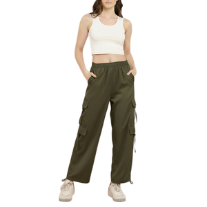Pantalones Cargo Holgados para Mujer, Color Suave, Estilo Moderno, Logotipo Personalizado, Estilo Elegante, Ropa Casual para Damas, Atuendos Diarios - Product Image 4