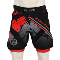 Pantalones Cortos Híbridos Blaze Fight Wear con Logotipos Personalizados, Pantalones Cortos de Doble Capa 2 en 1 para Lucha, MMA, BJJ, Grappling, Tela Microelástica