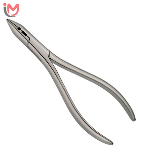 Pince coupante distale orthodontique professionnelle avec système de sécurité pour fils, 15 cm, en acier inoxydable, vente en gros OEM - Product Image 1