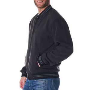 Veste de sport en molleton de laine/nylon de haute qualité avec logo personnalisé sur le devant et col montant pour homme - Product Image 5