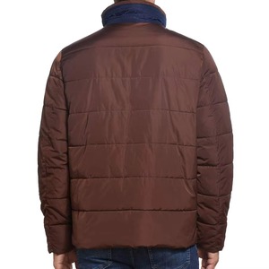 Custom Winter <b>Canvas</b> Puffer <b>Jacket</b> Stand Patchwork <b>Men</b> Women OEM ODM Quilted Outdoor Fashion Front Logo Breathable Quick Dry - Product Image 5
