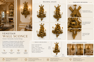 Applique murale ovale contemporaine de luxe Jansons Company à motif horizontal, avec détails en miroir gravé et bras décoratif en laiton - Product Image 5