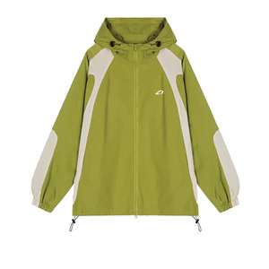 Women’s Olive Cropped Hooded Nylon Windbreaker <b>Jacket</b> Wholesale <b>Lightweight</b> Activewear Running Outerwear OEM Men's <b>Jackets</b> USA - Product Image 6