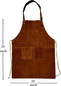 Tablier unisexe de luxe respirant et confortable à manches courtes pour barbecue, cuisine, menuisier – Tabliers en cuir de haute qualité - Product Image 4