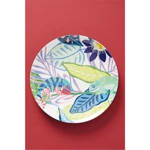 Bandeja de Servir de Melamina con Diseño Floral de Lujo, Patrón de Mariposas Tropicales, Plato Decorativo de Metal Ovalado para Decoración del Hogar - Product Image 3