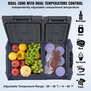 Frigorifero per Auto 12V con Doppia Zona da 32L, Range Regolabile 4-68F, Congelatore Portatile 100W per Camper, Spina EU - Product Image 3