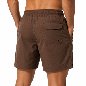 Shorts de bain pour hommes personnalisés à séchage rapide avec taille élastique et cordon de serrage, shorts de plage légers imperméables avec poches, shorts OEM/ODM - Product Image 4