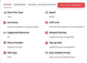 อีซิมฟิจิ ดาต้าไม่จำกัด 3/5/7/10/15 วัน – อินเทอร์เน็ตความเร็วสูง 4G/5G สำหรับการเดินทาง พร้อมการเปิดใช้งานคิวอาร์โค้ดทันที - Product Image 2