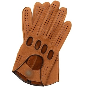 Guantes de Conducción de Cuero Perforado Color Bronceado, Estilo y Comodidad Premium para Hombre, Mejora tu Conducción con Cuero Genuino de Alta Calidad - Product Image 1
