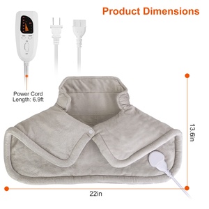 1pc Large 22.4x16.3in Electric <b>Heated</b> Blanket Fast Heating Neck <b>Wrap</b> Cushion for Shoulders 6 Temperature Settings 4 Timer Modes - Product Image 4