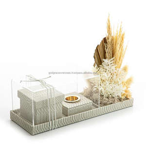 Quemador de incienso de cuero de regalo de Ramadán y Eid, quemador de incienso árabe de madera con cubierta acrílica, Kefaf Mubkhar de India - Product Image 4